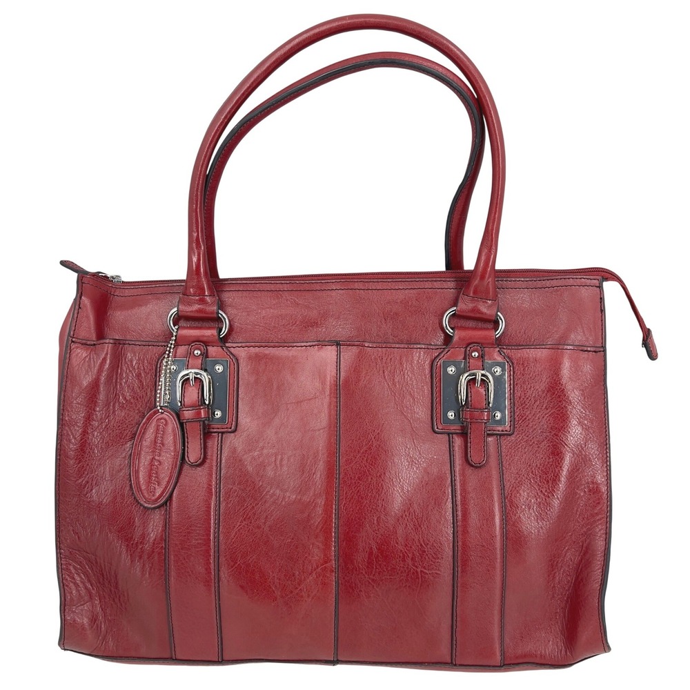 NWT Vintage Y2K Wilson's Red Leather Briefcase Laptop Messenger Bag Crossbody